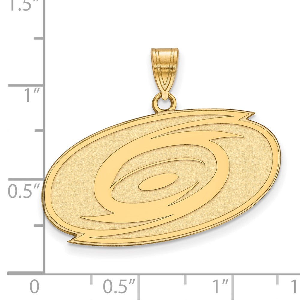 10K Gelbgold Nhl Logoart Carolina Hurricanes Groß Anhänger