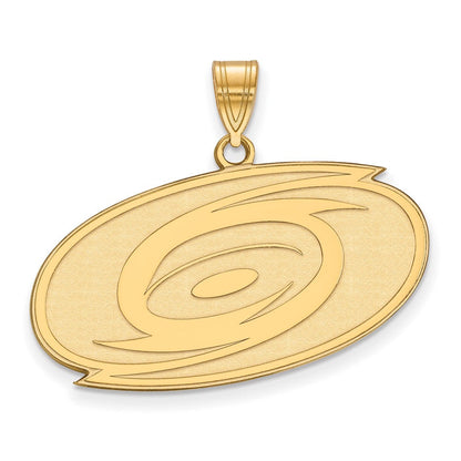 10K Gelbgold Nhl Logoart Carolina Hurricanes Groß Anhänger