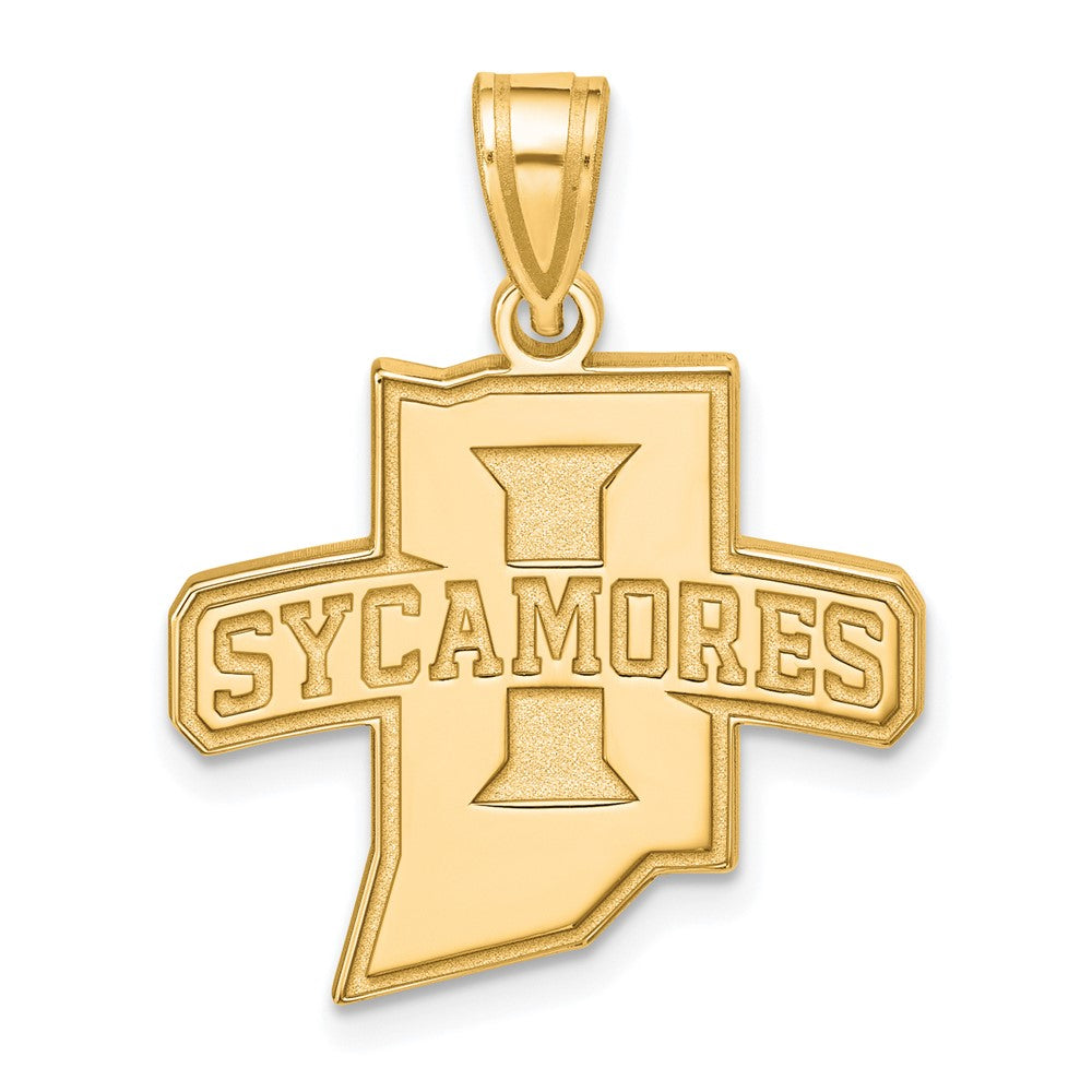 10K Gelbgold Logoart Indiana State University Sycamores Groß Anhänger