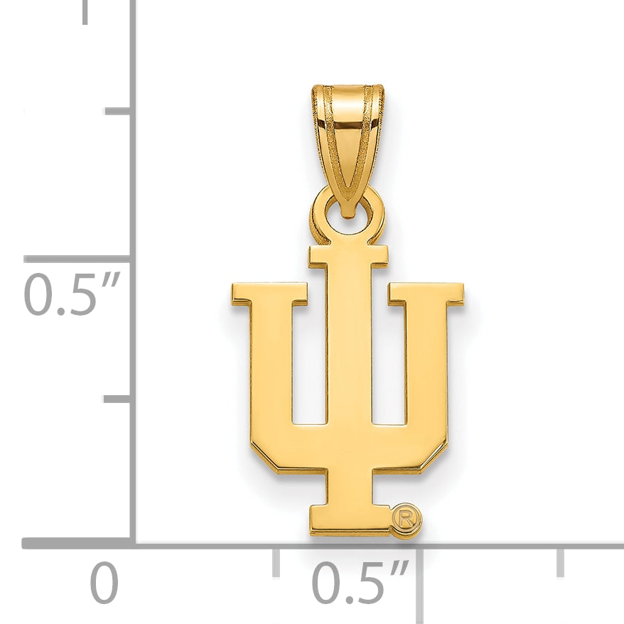 14K Gelbgold Logoart Indiana University I U Klein Anhänger