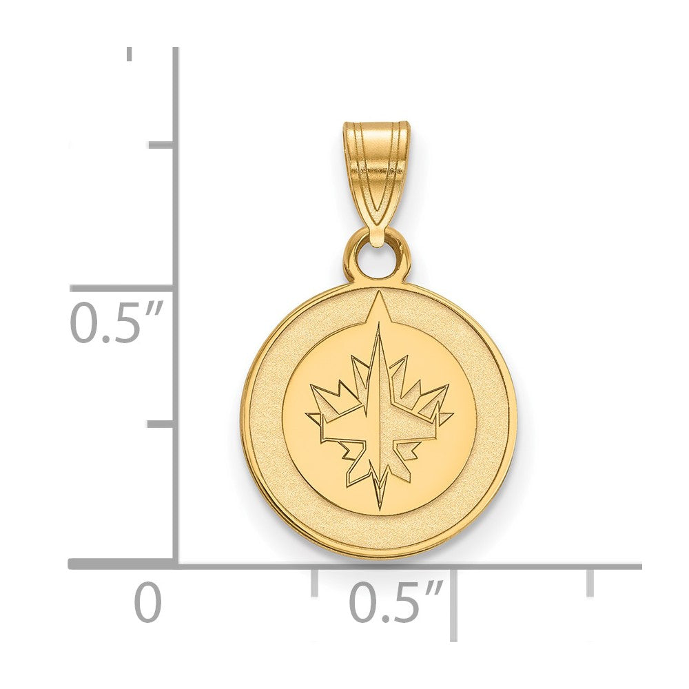 14K Gelbgold Nhl Logoart Winnipeg Jets Klein Anhänger