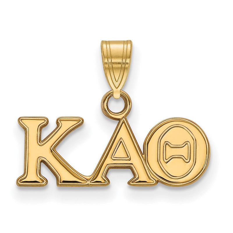 Vergoldet Sterlingsilber Logoart Kappa Alpha Theta Sorority Greek Buchstaben Klein Anhänger
