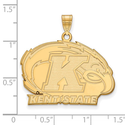 10K Gelbgold Logoart Kent State University Groß Anhänger