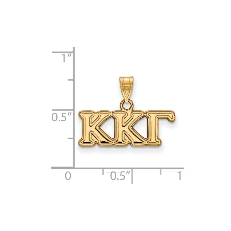 Vergoldet Sterlingsilber Logoart Kappa Gamma Sorority Greek Buchstaben Klein Anhänger