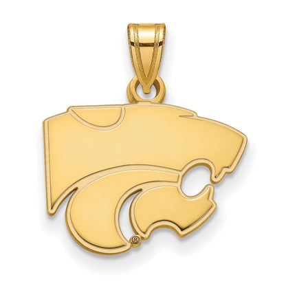 10K Gelbgold Logoart Kansas State University Wildkatze Klein Anhänger