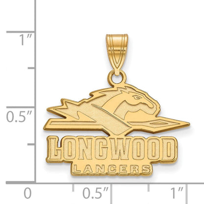 10K Gelbgold Logoart Longwood University Lancers Mittel Anhänger
