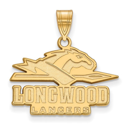 10K Gelbgold Logoart Longwood University Lancers Mittel Anhänger