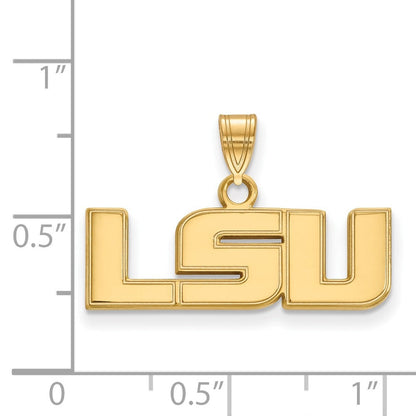 10K Gelbgold Logoart Louisiana State University L S U Klein Anhänger