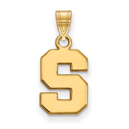 10K Gelbgold Logoart Michigan State University Buchstabe S Klein Anhänger