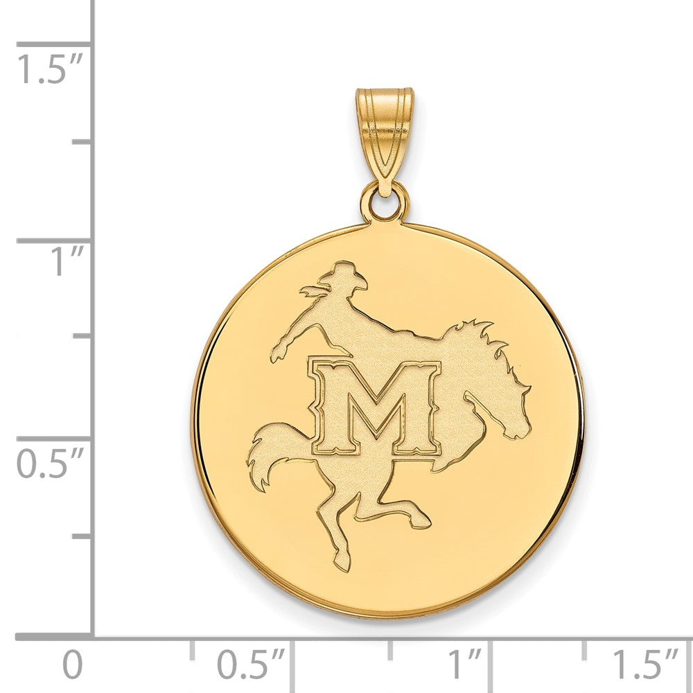 10K Gelbgold Logoart Mcneese State University Extra Groß Plättchen Anhänger