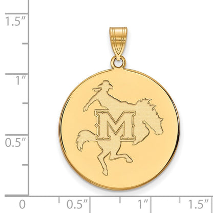 10K Gelbgold Logoart Mcneese State University Extra Groß Plättchen Anhänger