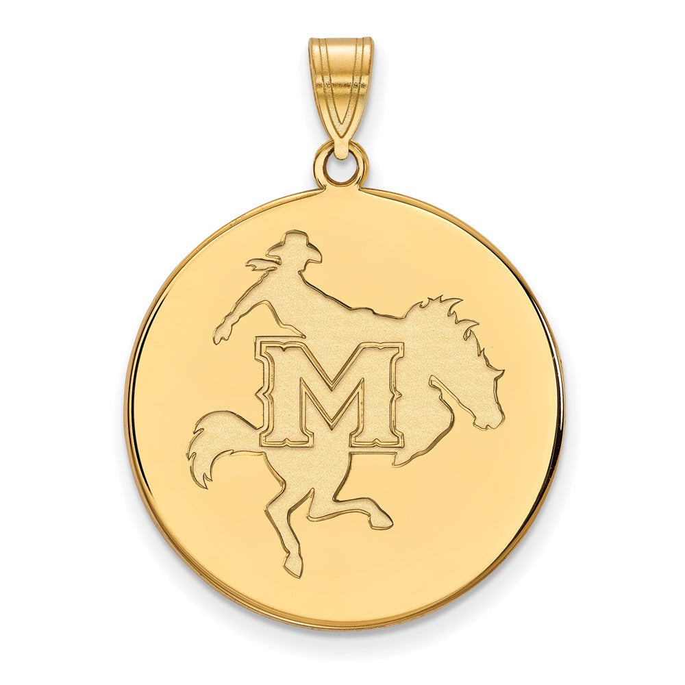 Vergoldet Sterlingsilber Logoart Mcneese State University Extra Groß Plättchen Anhänger