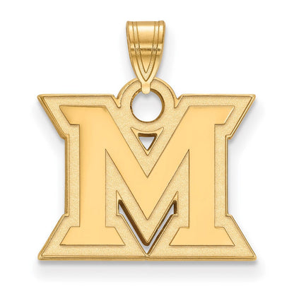 14K Gelbgold Logoart Miami University Ohio Buchstabe M Klein Anhänger