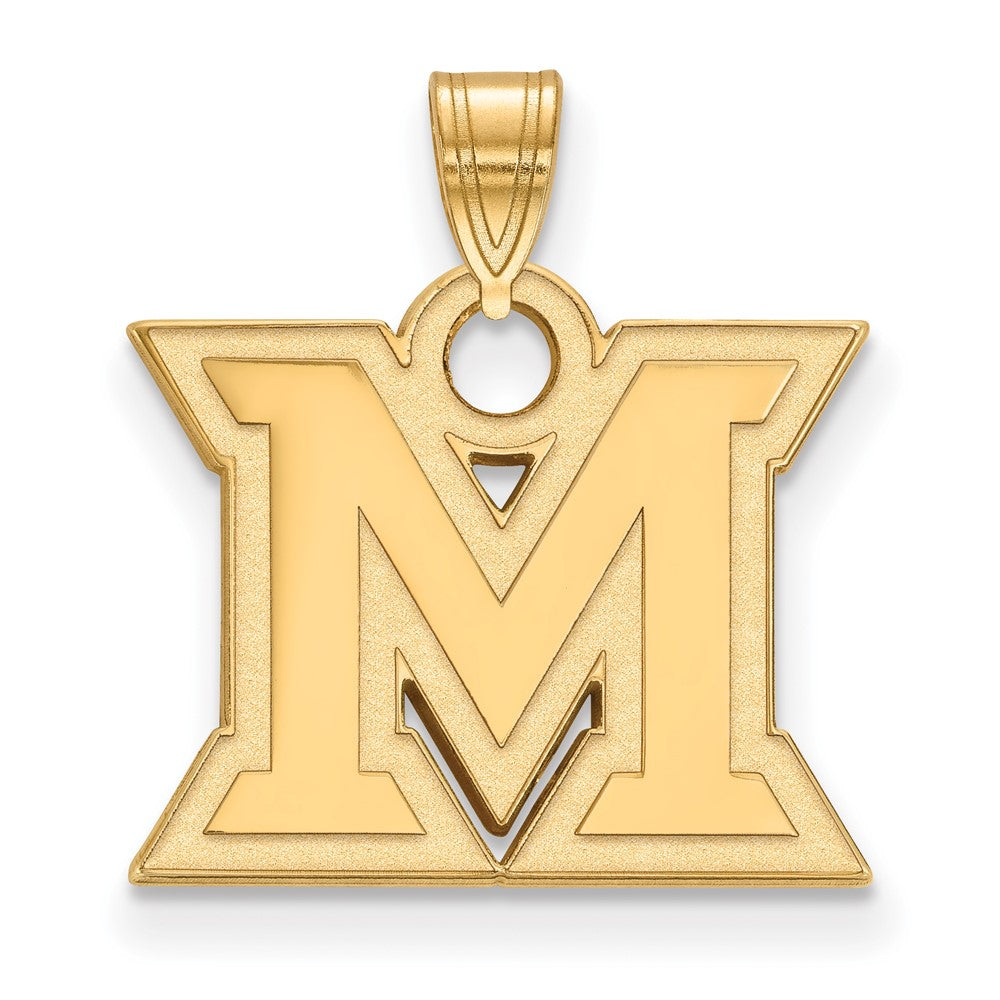10K Gelbgold Logoart Miami University Ohio Buchstabe M Klein Anhänger