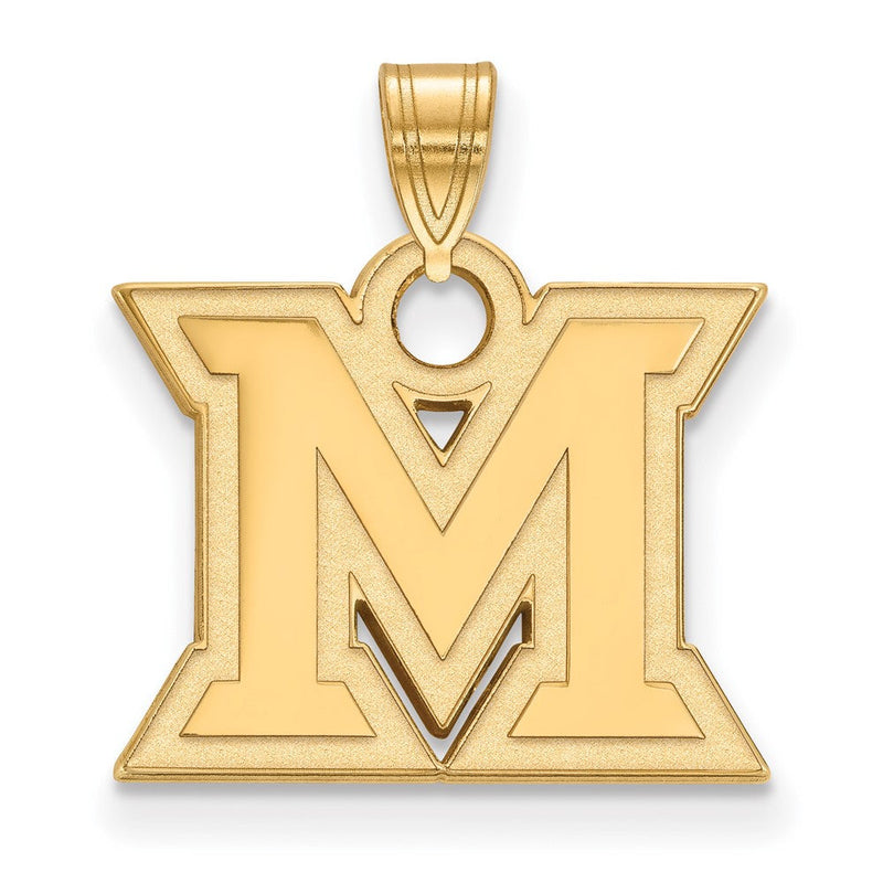 10K Gelbgold Logoart Miami University Ohio Buchstabe M Klein Anhänger