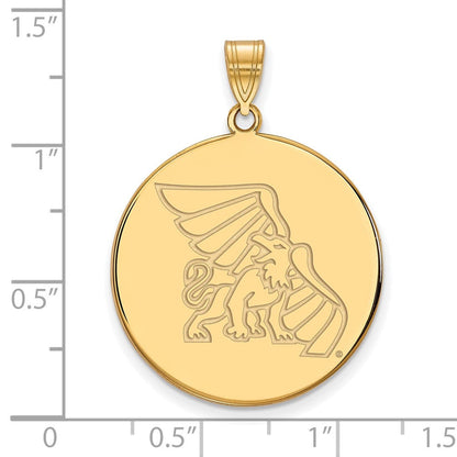10K Gelbgold Logoart Missouri Western State University Griffon Extra Groß Plättchen Anhänger