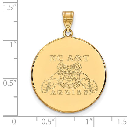 10K Gelbgold Logoart North Carolina A und T Aggies Extra Groß Plättchen Anhänger