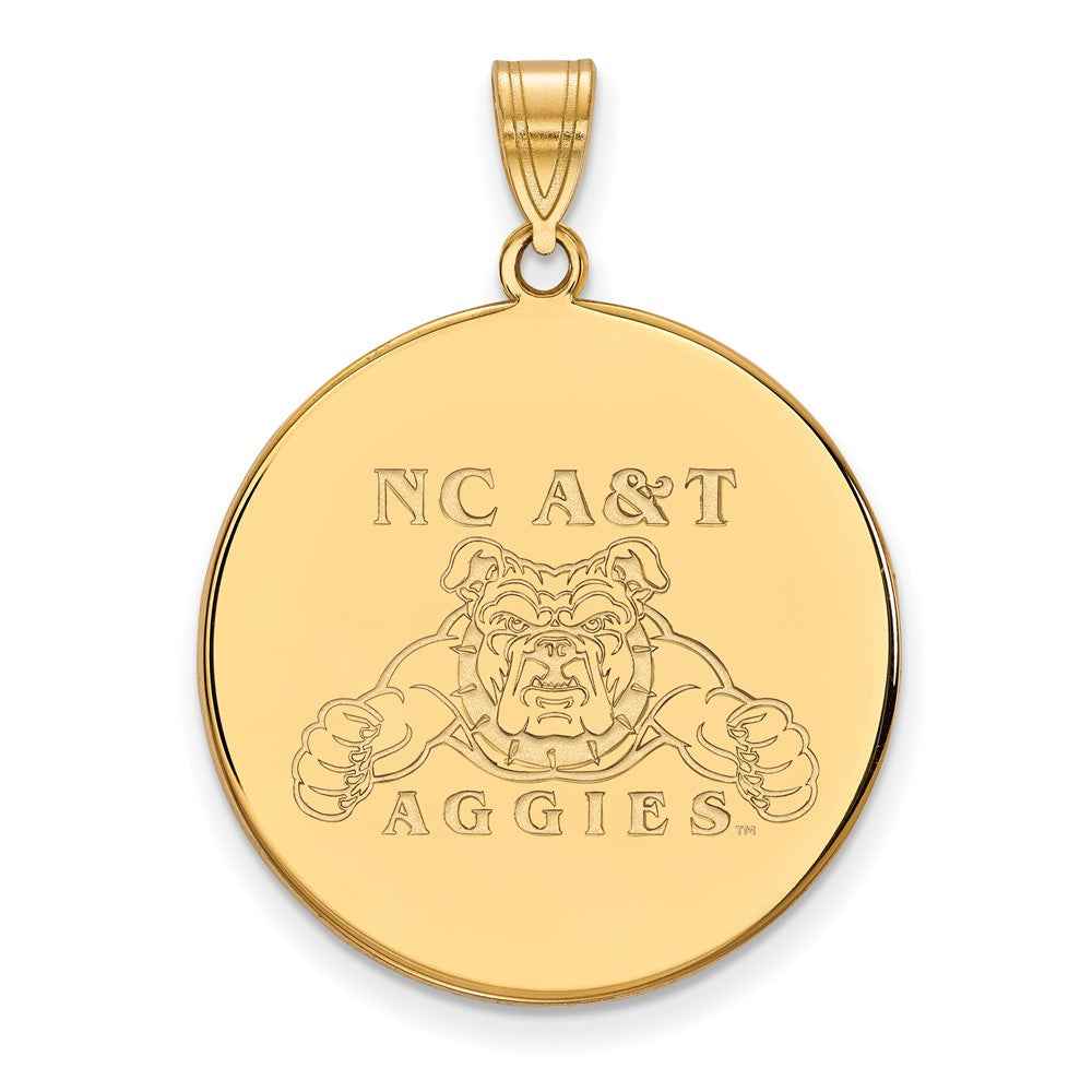 10K Gelbgold Logoart North Carolina A und T Aggies Extra Groß Plättchen Anhänger