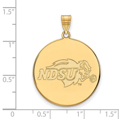14K Gelbgold Logoart North Dakota State University Extra Groß Plättchen Anhänger