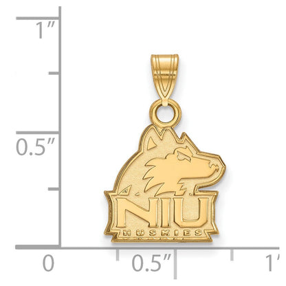 10K Gelbgold Logoart Northern Illinois University N I U Huskies Klein Anhänger