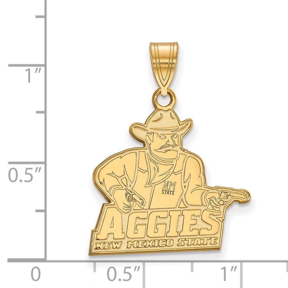 Vergoldet Sterlingsilber Logoart New Mexico State University Aggies Groß Anhänger