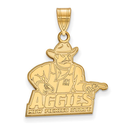 10K Gelbgold Logoart New Mexico State University Aggies Groß Anhänger