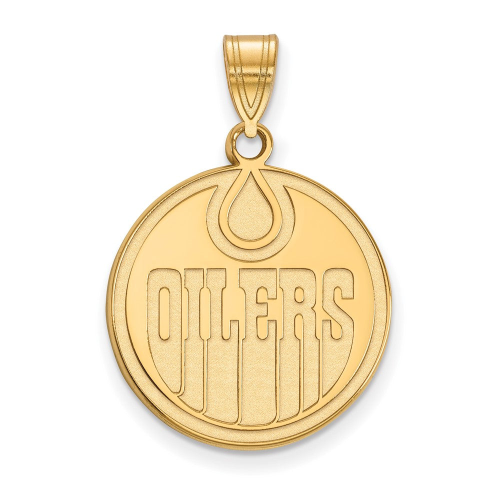 14K Gelbgold Nhl Logoart Edmonton Oilers Groß Anhänger