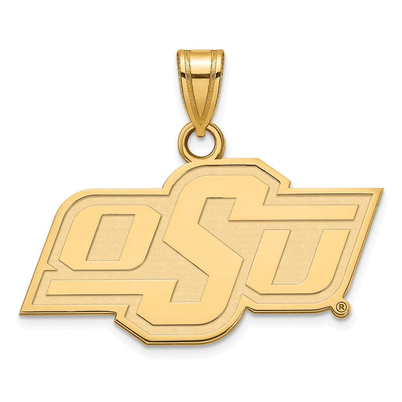 Vergoldet Sterlingsilber Logoart Oklahoma State University O S U Klein Anhänger