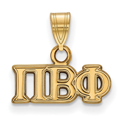 Vergoldet Sterlingsilber Logoart Pi Beta Phi Sorority Greek Buchstaben Klein Anhänger