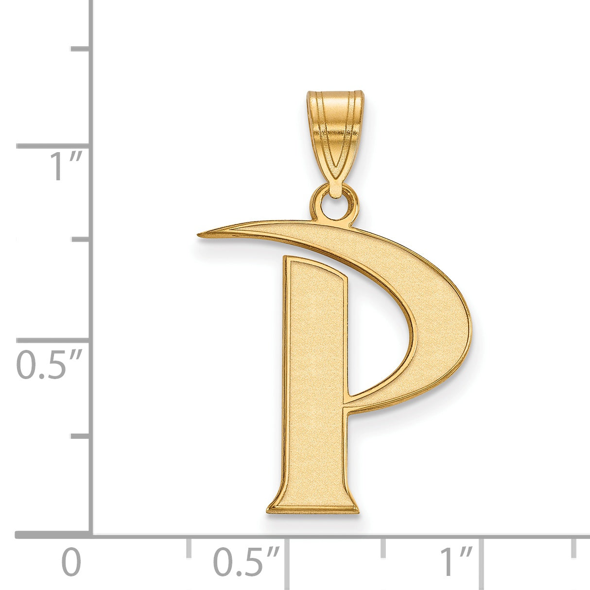 Vergoldet Sterlingsilber Logoart Pepperdine University Buchstabe P Groß Anhänger