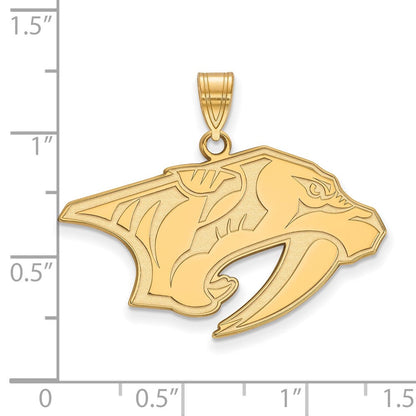 14K Gelbgold Nhl Logoart Nashville Predators Groß Anhänger