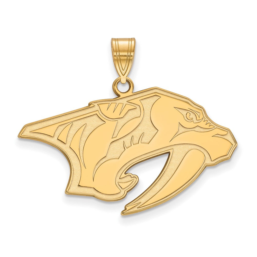 10K Gelbgold Nhl Logoart Nashville Predators Groß Anhänger