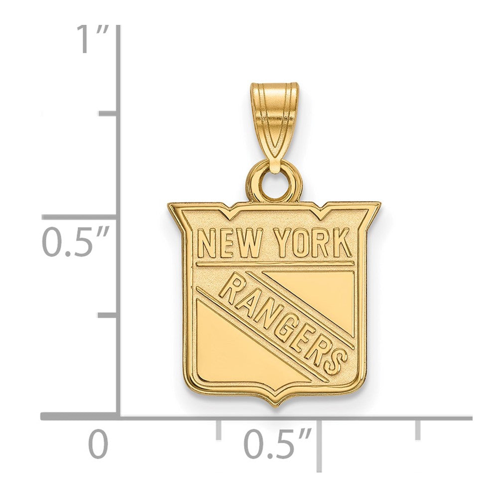 14K Gelbgold Nhl Logoart New York Rangers Klein Anhänger