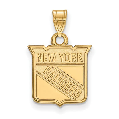 10K Gelbgold Nhl Logoart New York Rangers Klein Anhänger