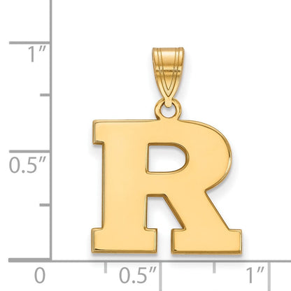 10K Gelbgold Logoart Rutgers University Buchstabe R Mittel Anhänger
