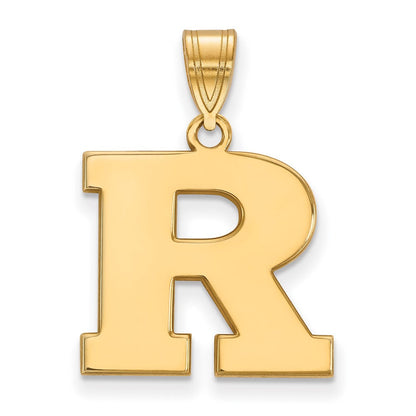 14K Gelbgold Logoart Rutgers University Buchstabe R Mittel Anhänger
