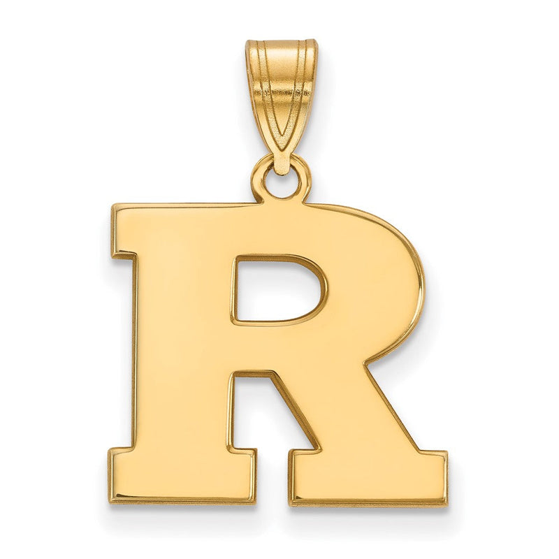 14K Gelbgold Logoart Rutgers University Buchstabe R Mittel Anhänger