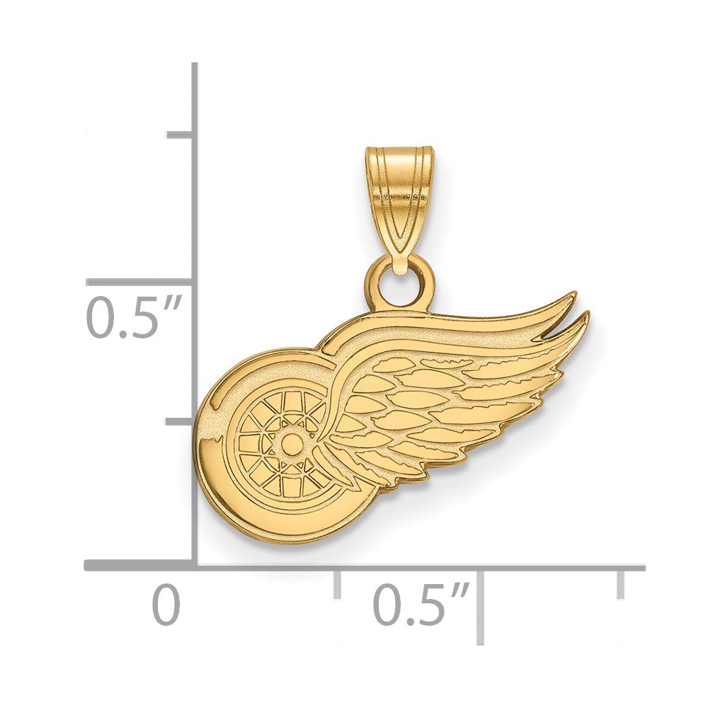 14K Gelbgold Nhl Logoart Detroit Rot Flügel Klein Anhänger