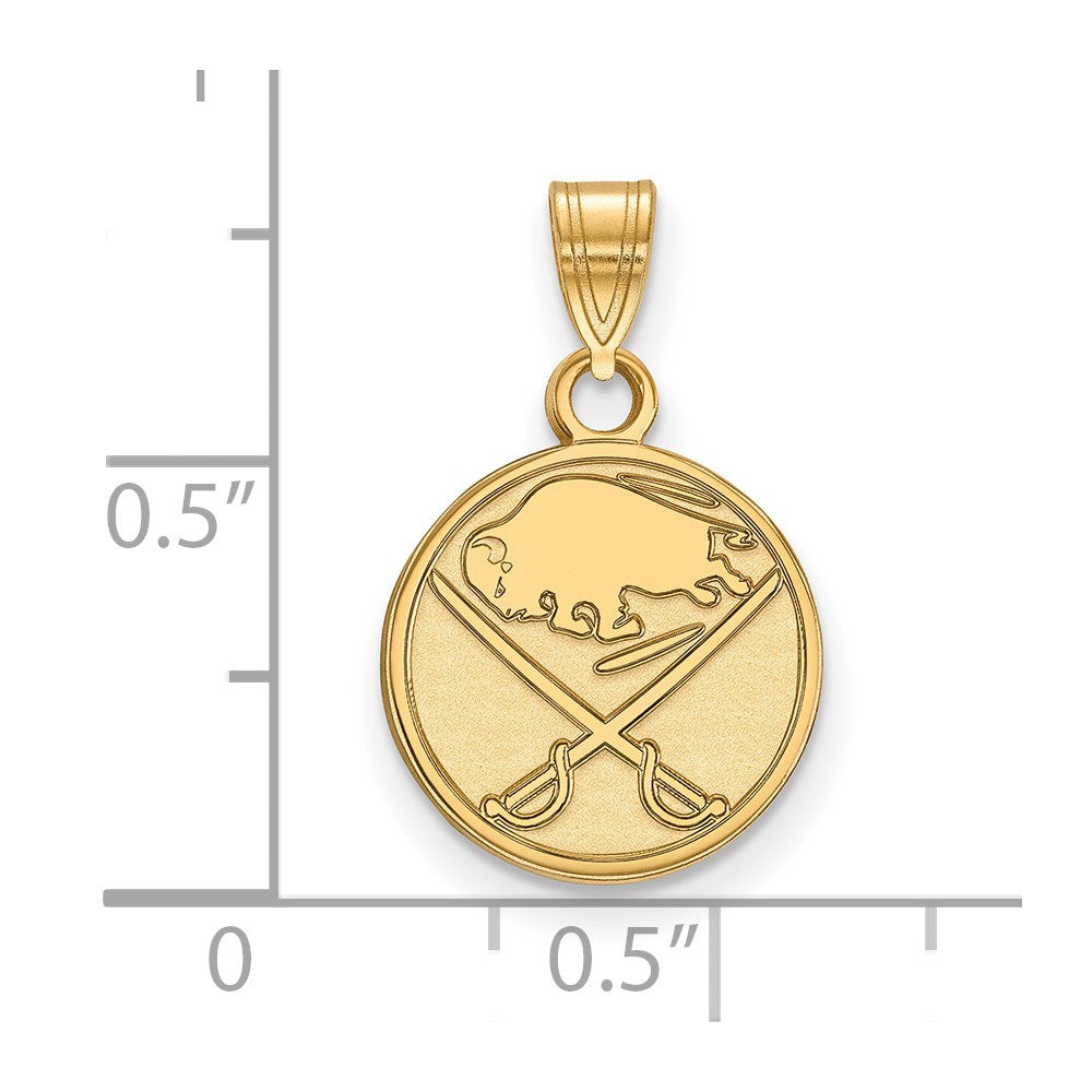 10K Gelbgold Nhl Logoart Buffalo Sabres Klein Anhänger