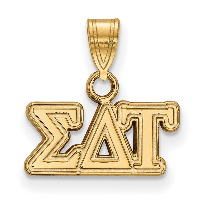 Vergoldet Sterlingsilber Logoart Sigma Delta Tau Sorority Greek Buchstaben Klein Anhänger