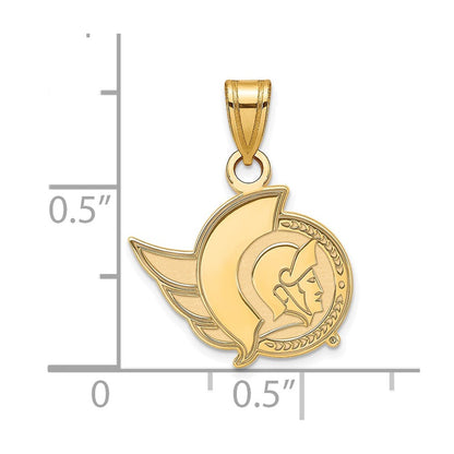 10K Gelbgold Nhl Logoart Ottawa Senators Klein Anhänger