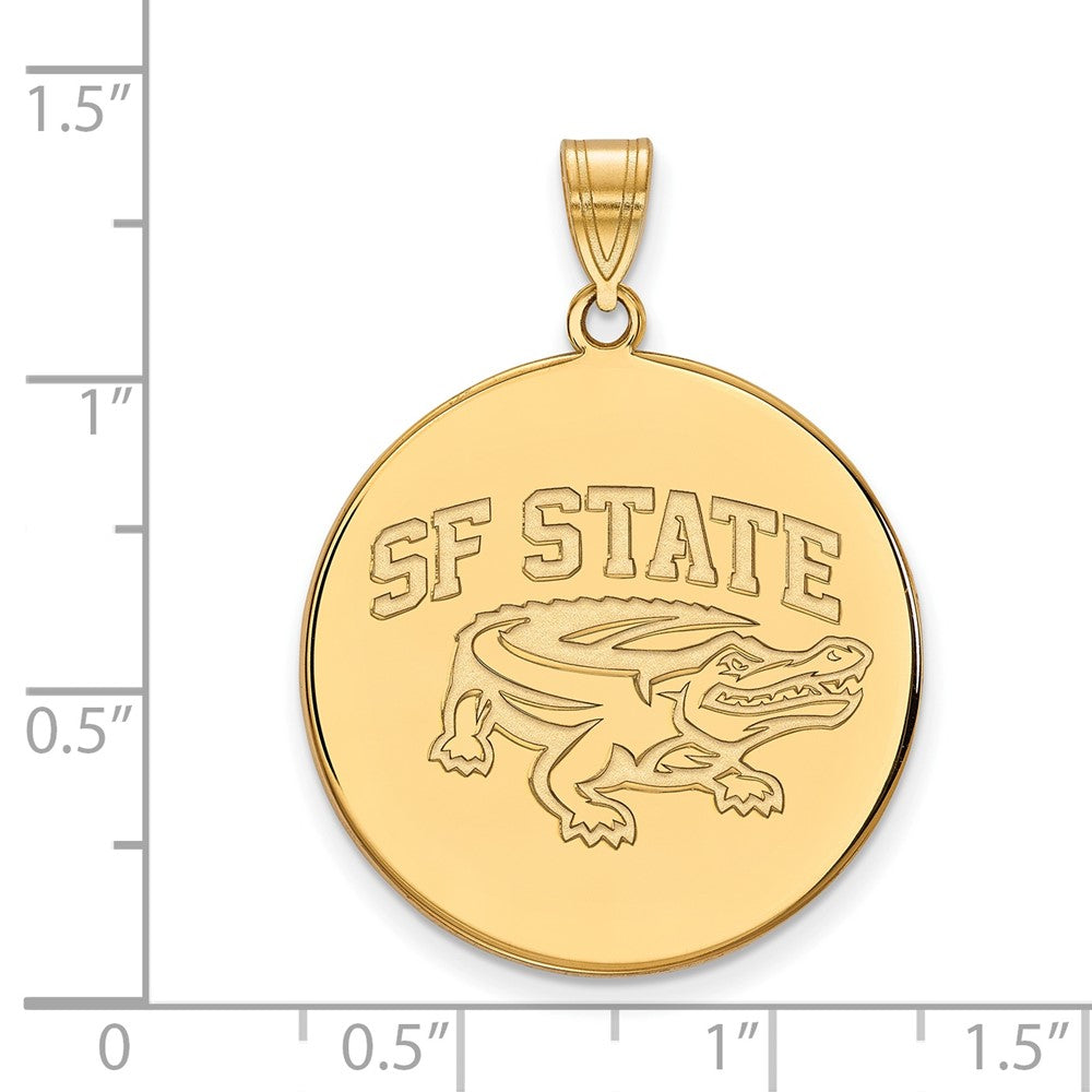 10K Gelbgold Logoart San Francisco State University Extra Groß Plättchen Anhänger