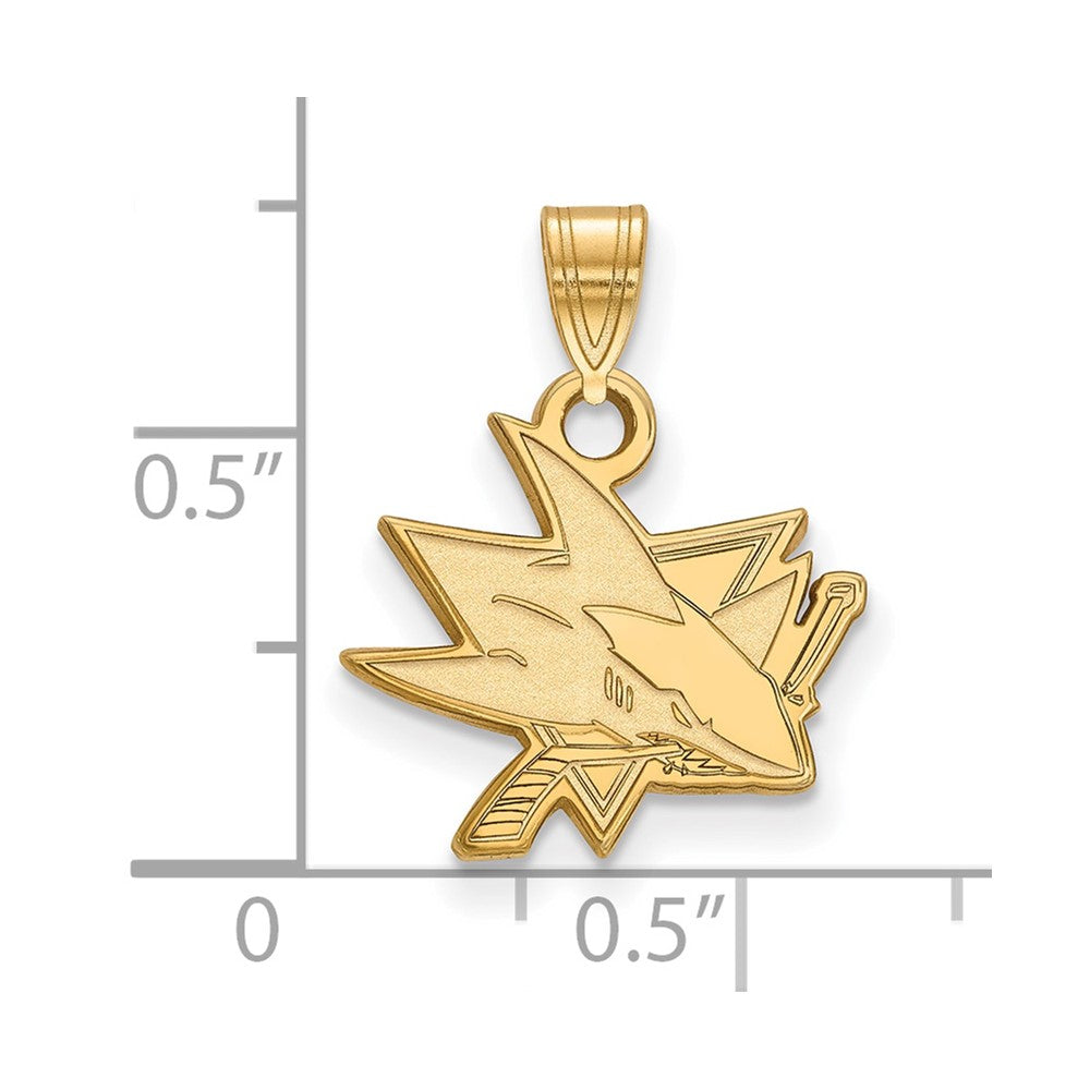 10K Gelbgold Nhl Logoart San Jose Sharks Klein Anhänger