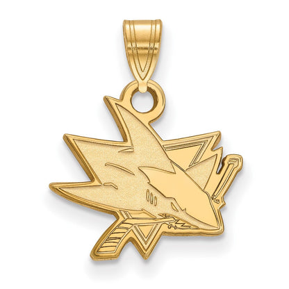 10K Gelbgold Nhl Logoart San Jose Sharks Klein Anhänger