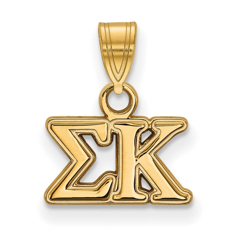 Vergoldet Sterlingsilber Logoart Sigma Kappa Sorority Greek Buchstaben Klein Anhänger