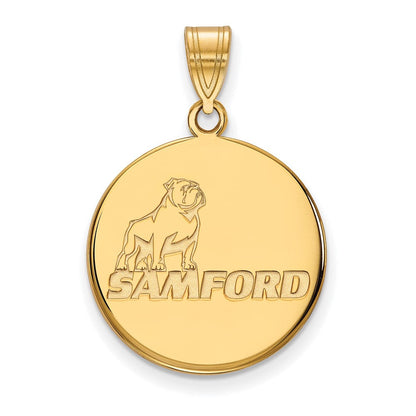 14K Gelbgold Logoart Samford University Groß Plättchen Anhänger