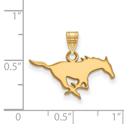 10K Gelbgold Logoart Southern Methodist University Mustang Klein Anhänger