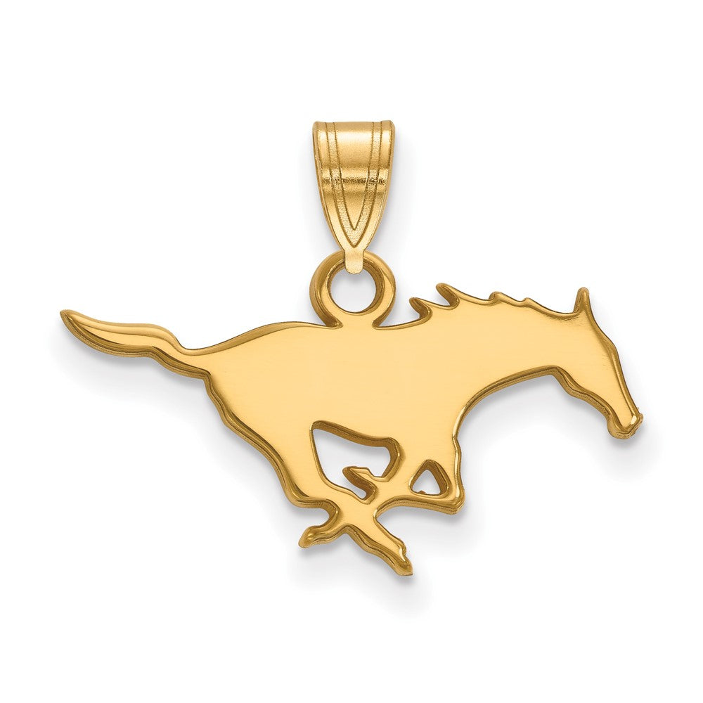 14K Gelbgold Logoart Southern Methodist University Mustang Klein Anhänger