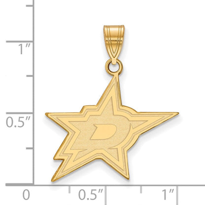 10K Gelbgold Nhl Logoart Dallas Sterne Groß Anhänger