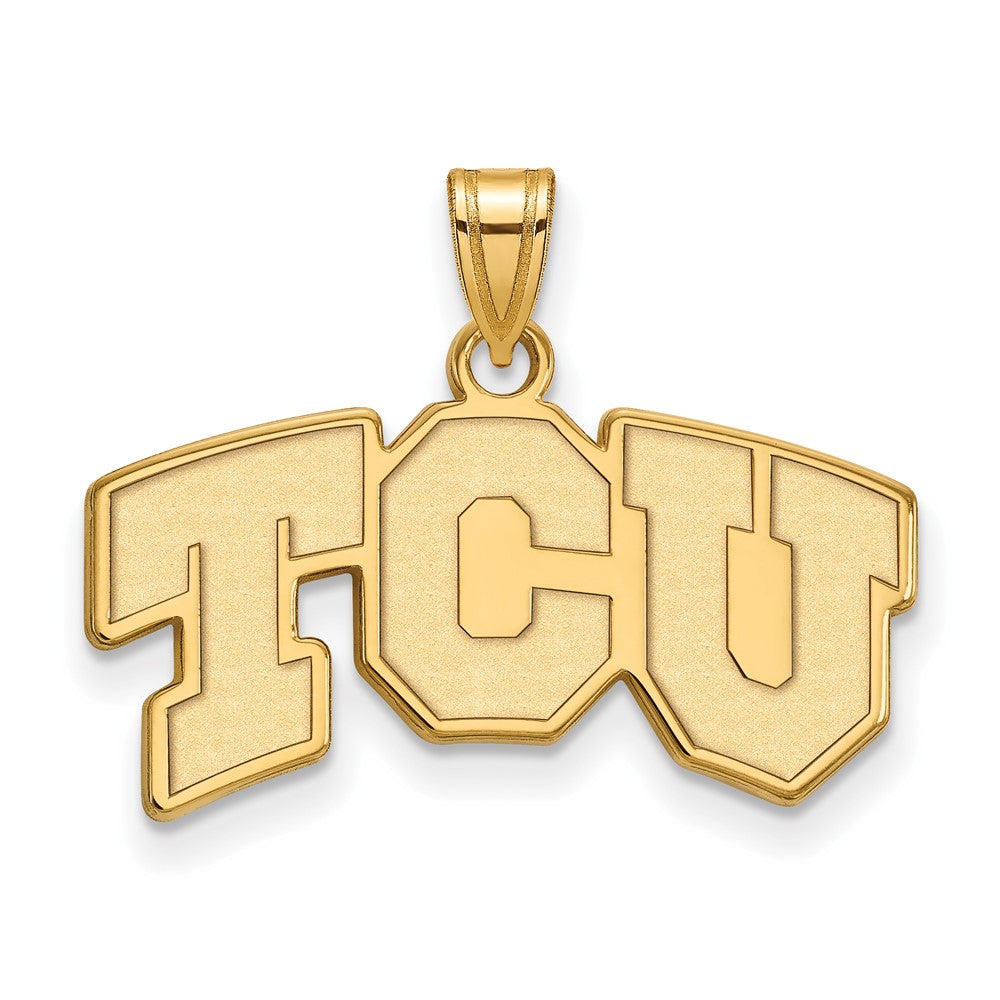 14K Gelbgold Logoart Texas Christlich University T C U Klein Anhänger